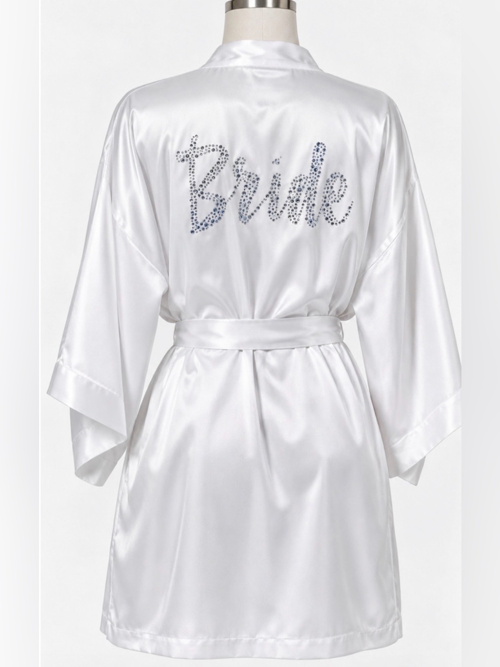VICTORIA'S SECRET WHITE DREAM ANGELS BRIDAL BRIDE BLUE RHINESTONES ROBE KIMONO